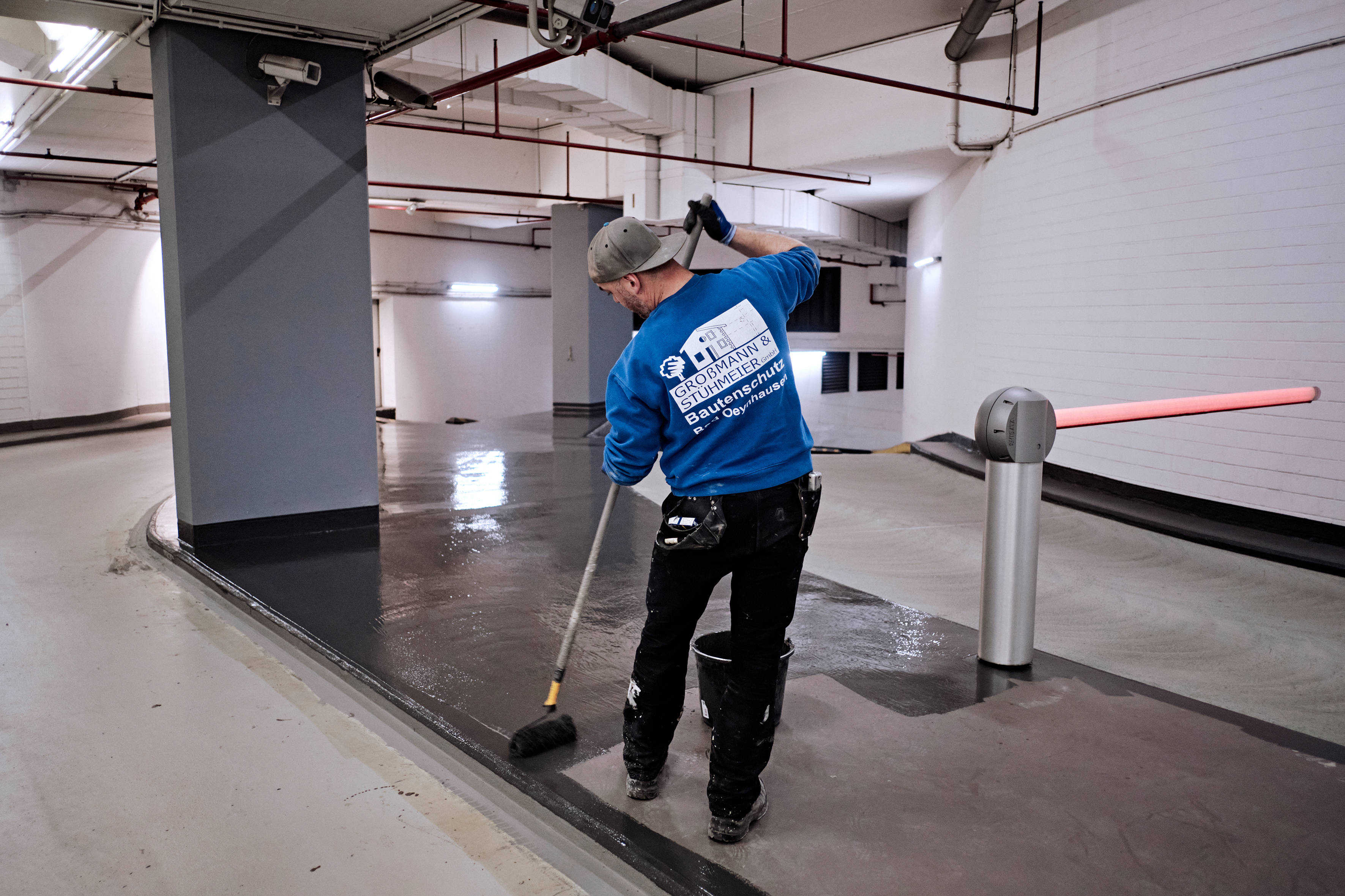 Bodenbeschichtung in einer Tiefgarage